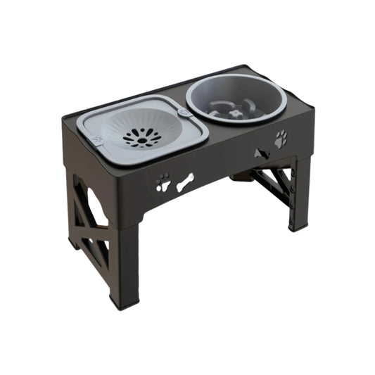 Adjustable Dog Feeder - Slow Feed, Lick Bowls & Foldable Stand